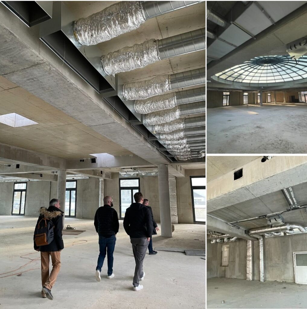 Chantier de ventilation dans un centre culturel